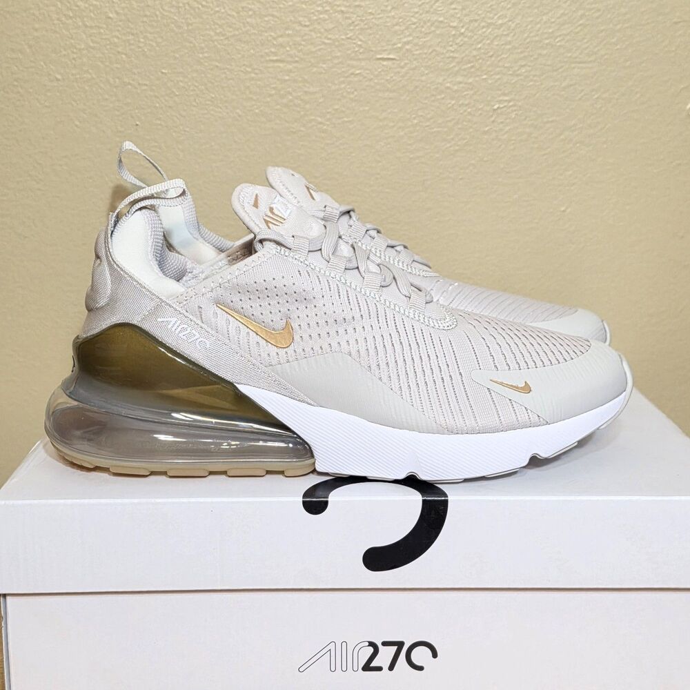 Nike Air Max 270 Light Bone Gold Shoes Sneaker HJ3222-006 Running Woman Size 8.5
